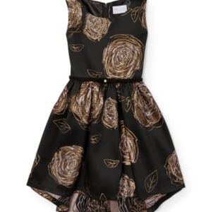 Girls Jacquard Metallic Party Dress